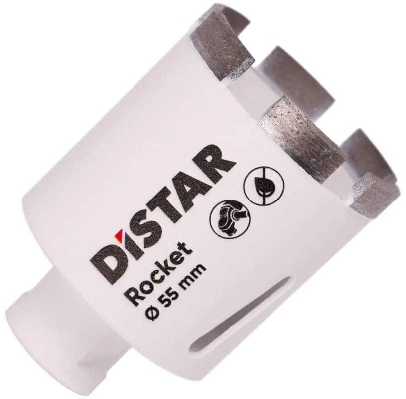 Distar ROCKET karūnėlės plytelėms, granitui, 20mm, 35mm, 45mm, 50mm, 55mm, 65mm, 68mm M14 jungtis, Karūnėlės skersmuo: 55 mm