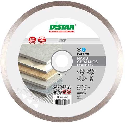 Deimantinis pjovimo diskas DISTAR 11120048019; 250x25,4x1,6 mm