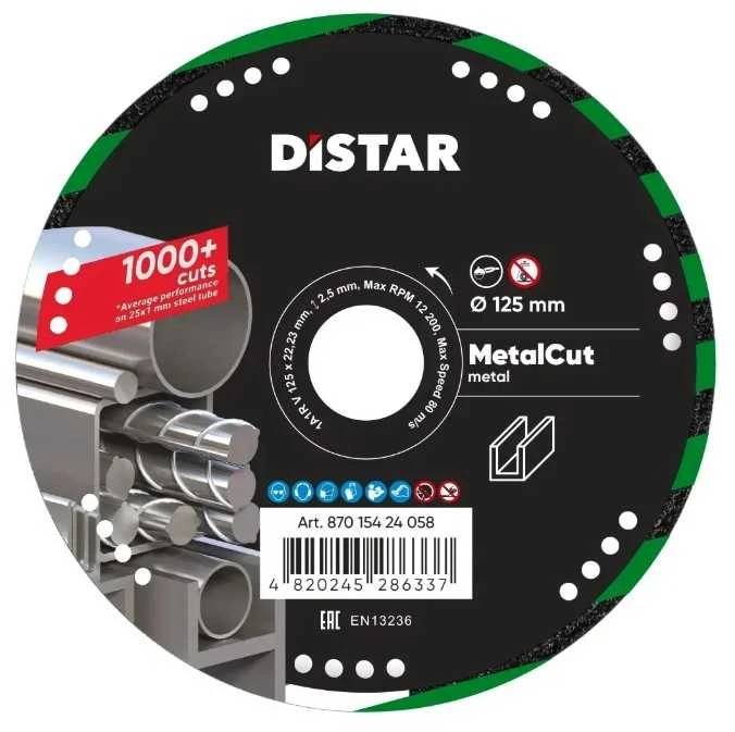Metal CUT 125mm ilgaamžis pjovimo diskas metalui, Distar