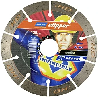 NORTON DEIMANTINIS DISKAS SEGMENTINIS 125mm INVICIBLE CUTS ALL