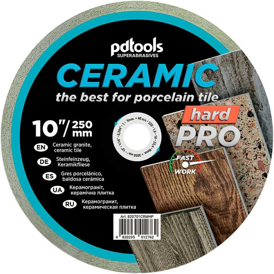 Pdtools Deimantinis diskas HARD PRO, šlapiam pjovimui, Ø250 mm, 25.4 mm