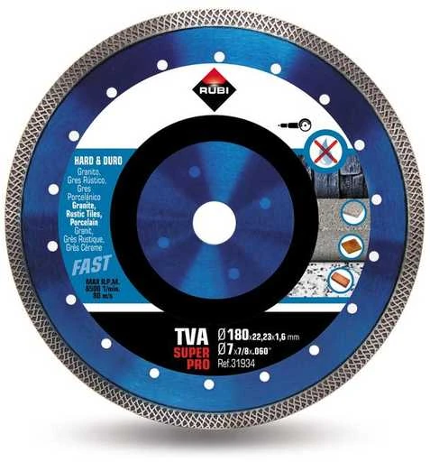 Deimantinis pjovimo diskas Rubi TVA 180 SuperPro; 180 mm