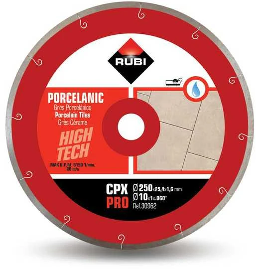 Deimantinis pjovimo diskas šlapiam pjovimui Rubi CPX 250 PRO; 250 mm