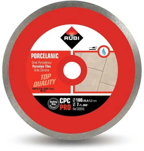 RUBI DIAMOND DISKAS CPC 180 x 25,4 mm PRO, SKIRTA PORCELININĖ GRAS