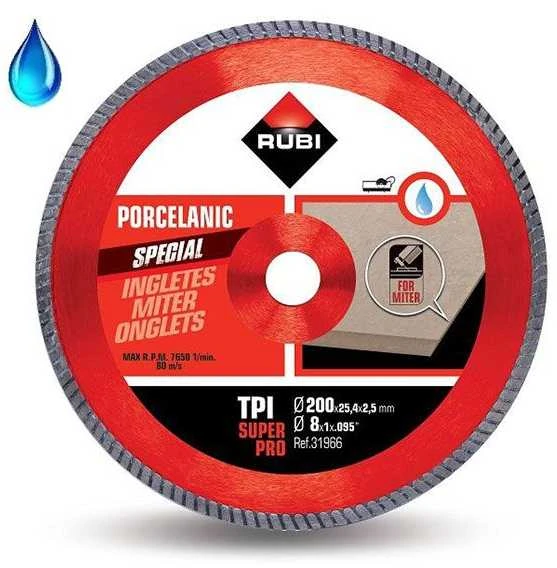 Deimantinis pjovimo diskas šlapiam pjovimui Rubi TPI 200 SUPERPRO; 200 mm