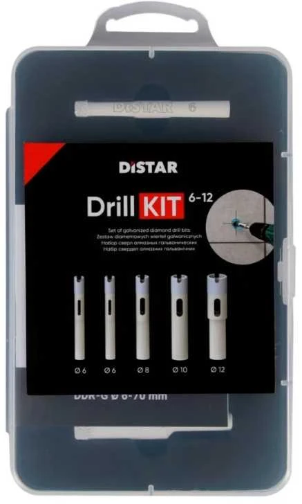 Deimantinių grąžtų komplektas DISTAR 89568442109; 6-12 mm; 5 vnt.