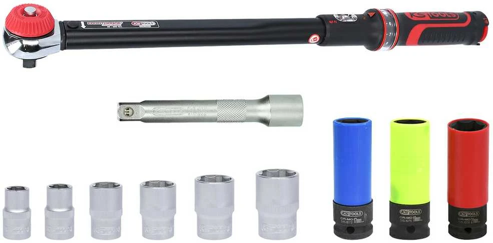 Dinamometrinis raktas, komplektas ERGOTORQUE 1/2´´ 20-200Nm, KS Tools