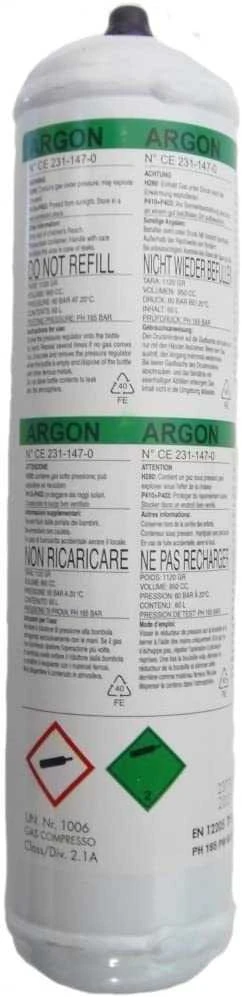 Vienkartinio panaudojimo Argono balionas 1 ltr., Telwin