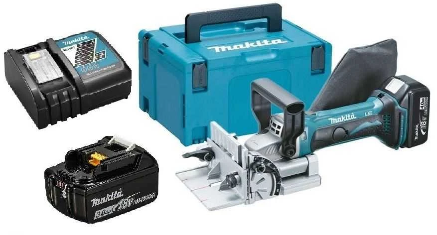 MAKITA SUJUNGIMO GRUPĖ / LAMINATORIUS 18V‐2 x 3.0Ah lagaminas MAKPAC DPJ180RFJ freza