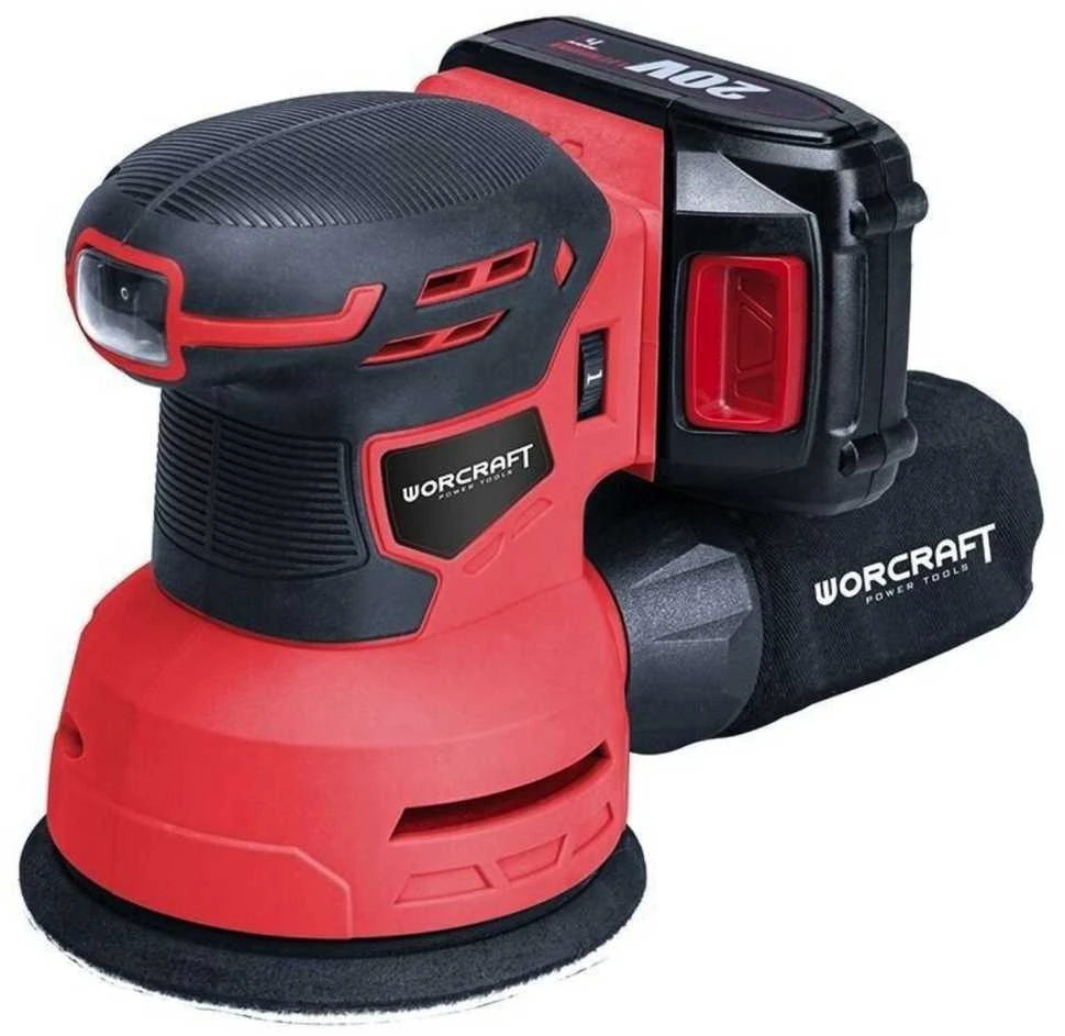 Akumuliatorinis orbitinis šlifuoklis WORCRAFT 20V LI-ION 125mm