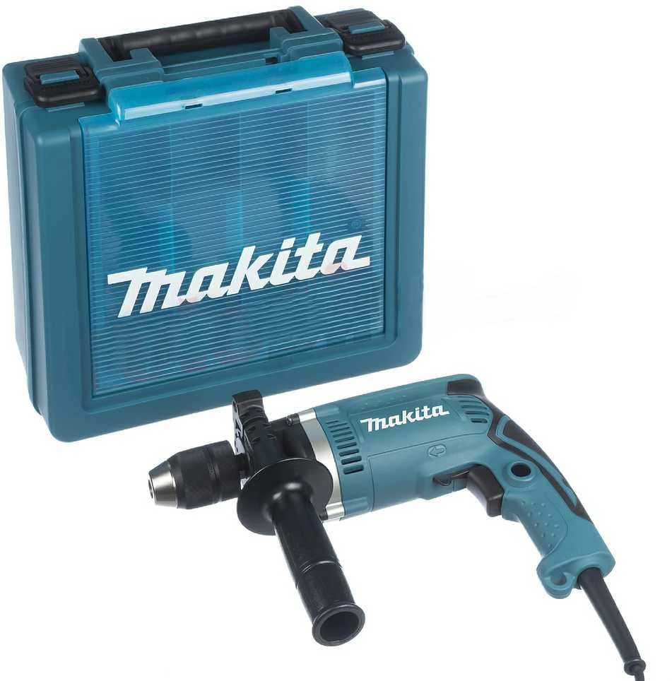 Makita smūginis gręžtuvas HP1631K 710W 1.9 kg, su lagaminu