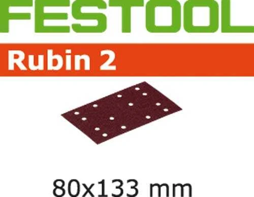 Festool Šlif. popierius vibro šlifuokliui; Rubin2; 80x133 mm; P80; 50vnt