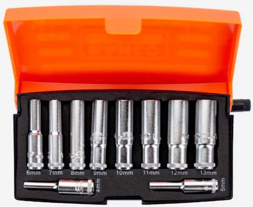 Bahco Gilių galvučių rinkinys 4-13mm 1/4" 10 vnt