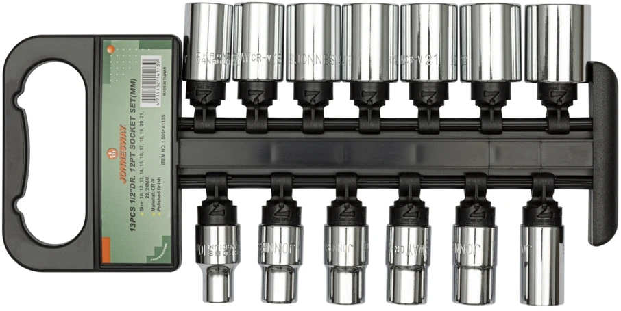 JONNESWAY KOMPLET NASADEK 13 vnt.(1/2" 12-KAT) 10-24mm S05H4113S