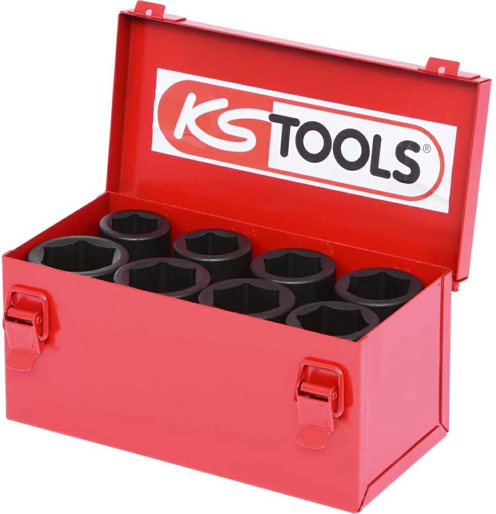 Smūginų galvučių komplektas 3/4" 8 vnt, ilgos, KS Tools