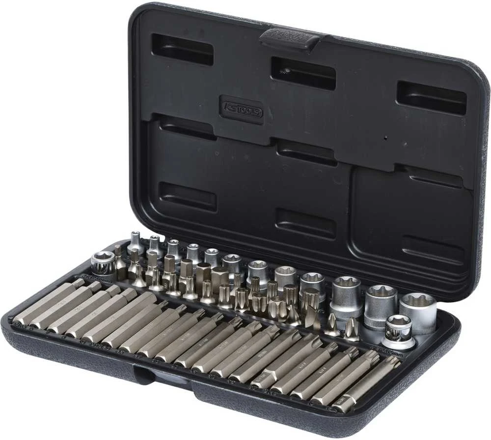 Galvučių ir antgalių komplektas Torx 1/4",3/8",1/2" 57vnt, KS Tools