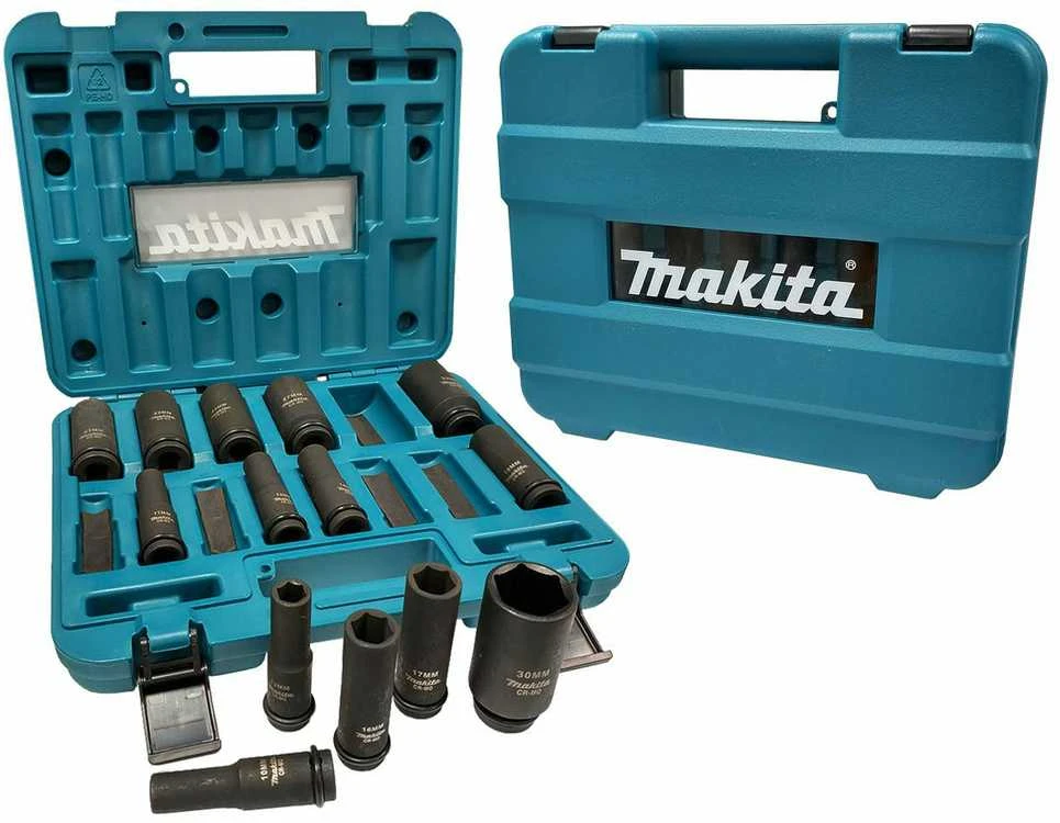 Makita B-52308 Sukimo galvų komplektas 14 vnt. 1/2''x 81mm ( 10, 11, 12, 13, 14, 16, 17, 19, 21, 22, 24, 27, 30, 32mm)
