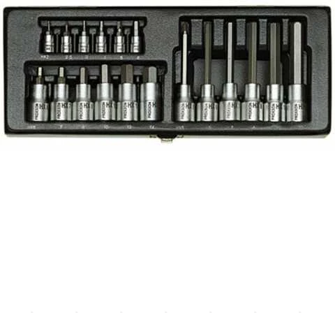 Galvučių rinkinys 1/4"+1/2" HEX 18 dalių PROXXON