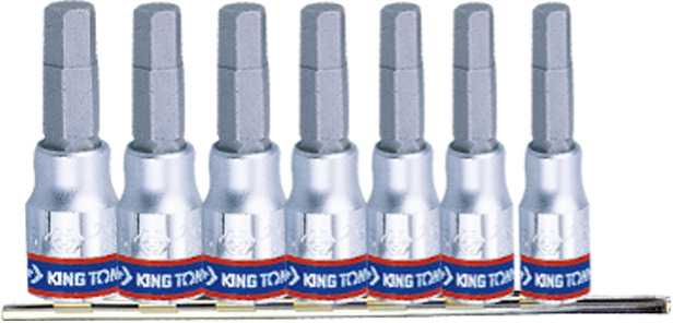 KING TONY KOMPLET NASADEK 1/4" Z KOŃCÓWKĄ IMBUSOWĄ 7 vnt. 2035 H3-H10