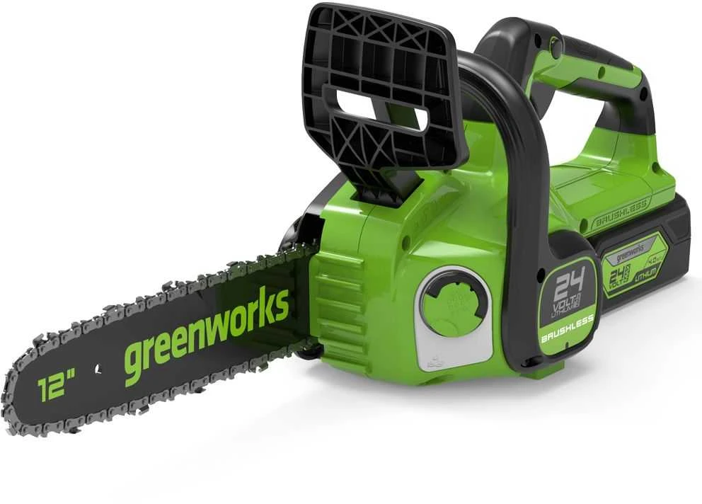Greenworks GD24CS30K4 grandininis pjūklas 24 V su 30 cm ilgio juosta (su 4Ah akumuliatoriumi ir krovikliu)
