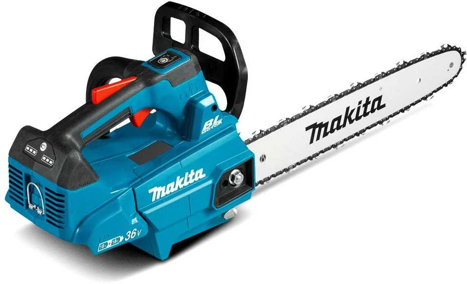 Makita DUC306Z Akumuliatorinis grandininis pjūklas, 2 x 18 V, BL variklis 300 mm, 20 m/s. (VIRŠUTINĖ RANKENA) be akumuliatorinio ir krovinio