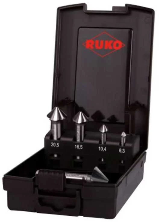 Grąžtas 5 dalių gilintuvų rinkinys RUKO HSS 4S 6,3-25mm