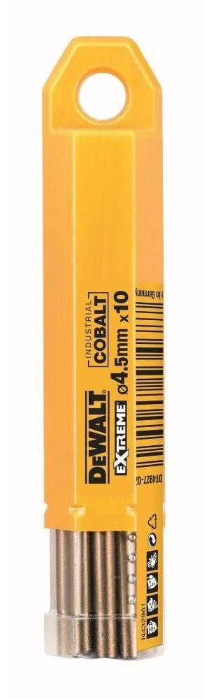 Grąžtas DEWALT grąžtai KOBALTOWE DO METALU 4,5mm 10vnt.