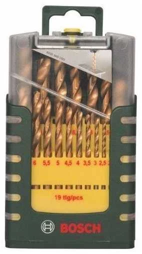 Grąžtas Bosch HSS-TiN komplektas 19 dalių 1-10mm