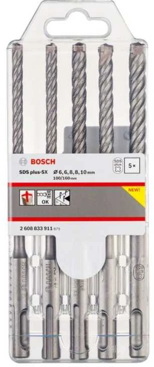 Grąžtas Bosch 5 SDSplus-5X komplektas 6/6/8/8/10 mm