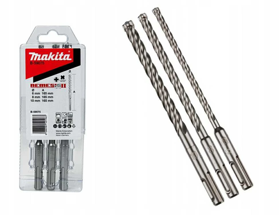 Grąžtas Makita SDS-PLUS Grąžtų Komplektas 3-vnt (6x165, 8x165, 10x165) NEMESIS 2 B-59075