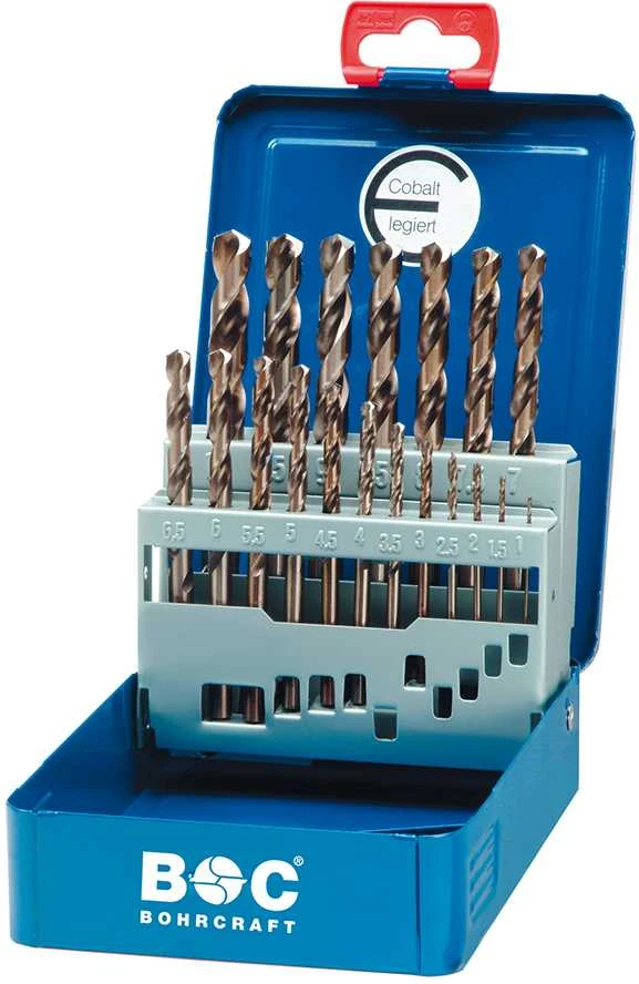 Grąžtas Spiralinių grąžtų rinkinys metalui DIN 338 HSS-G BOHRCRAFT (19 vnt.)