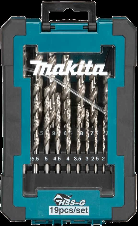 Grąžtas Makita Grąžtų komplektas 19 vnt. (1-10mm) metalui HSS-G D-67549