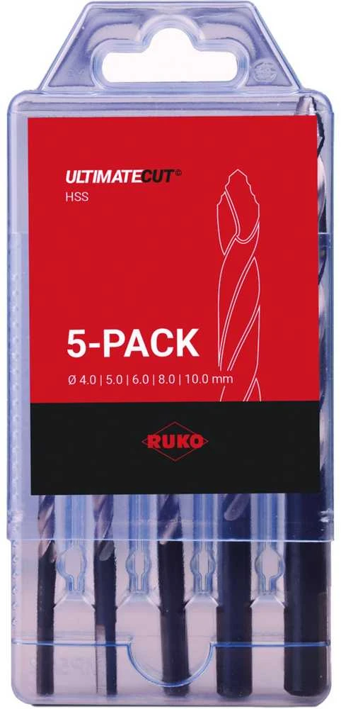Grąžtas 5 dalių grąžtų rinkinys RUKO Ultimatecut Flowstep HSS