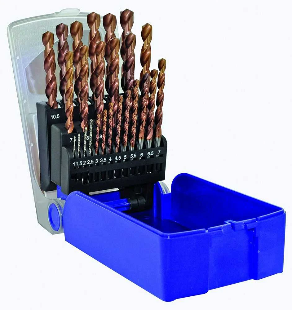 Grąžtas Tivoly Metalo gražtų rinkinys 1-13 mm, FURIUS HSS su FUSIO padengimu, 25vnt.