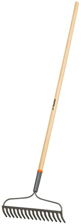 Truper dirvos grėblys su 16 plieninių dantų, medinė rankena, 137cm