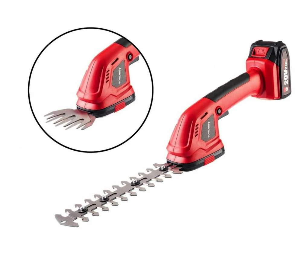 Akumuliatorinės žolės/gyvatvorių žirklės Worcraft, 20V Li-ion