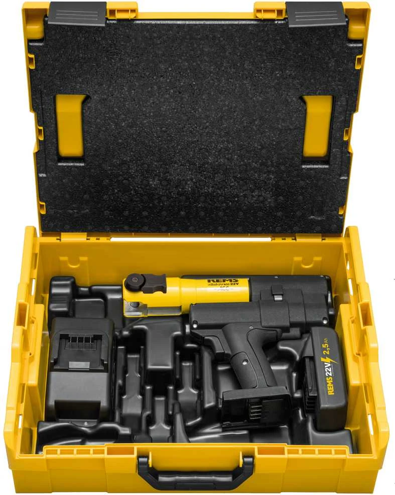 Vamzdžių presavimo įrankis REMS Mini-Press 22V ACC L-Boxx 2,5Ah