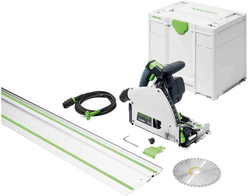 Įgilinamasis diskinis pjūklas Festool TS 60 KEBQ-PLUS + FS 1400/2 liniuotė