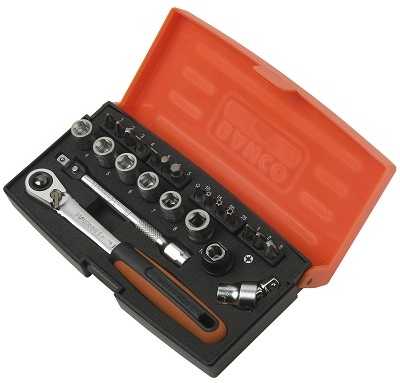 Bahco Galvučių 4-10mm ir antgalių PH/PZ/TX/SL rinkinys 1/4" 24vnt