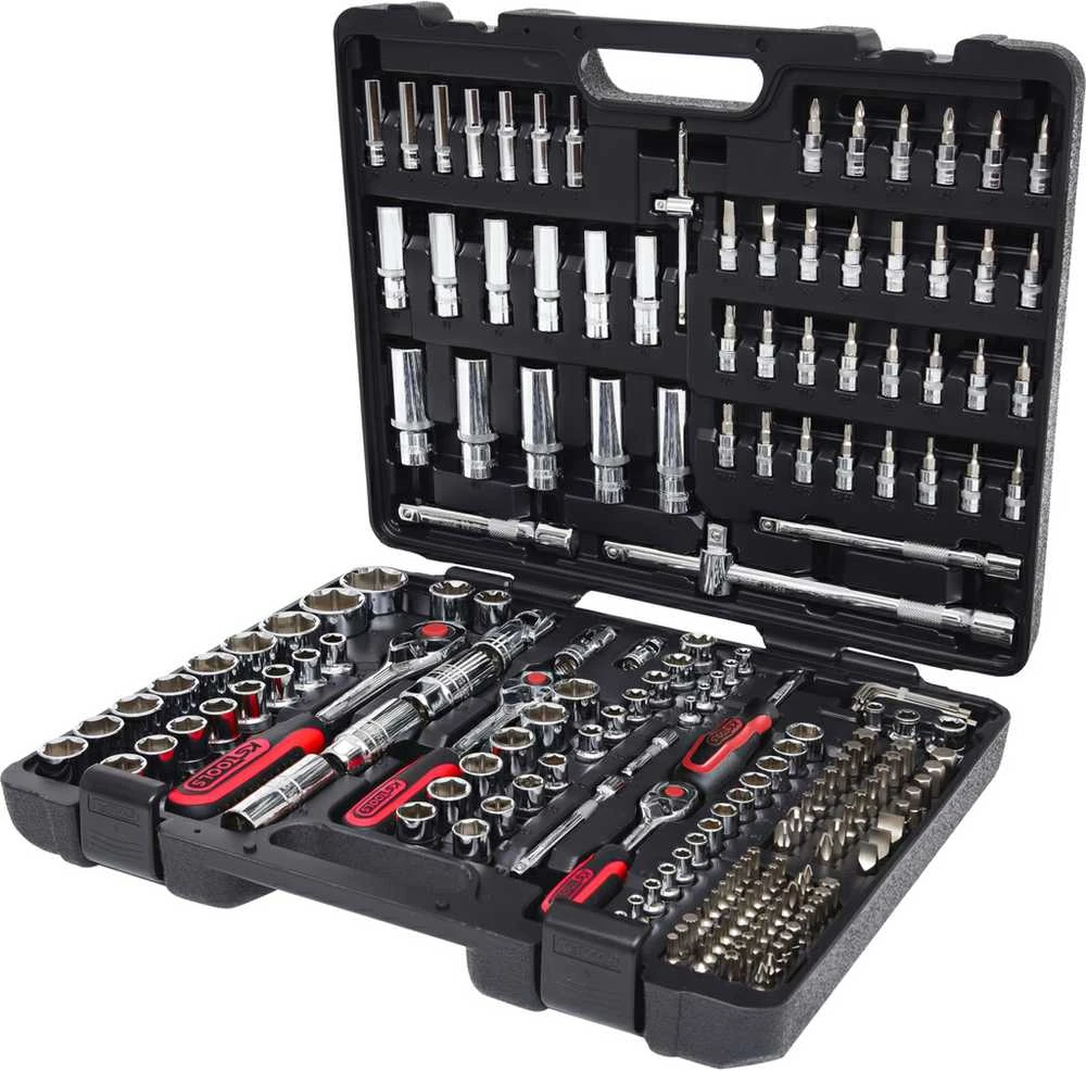 Galvučių komplektas CHROMEplus, 1/4+3/8+1/2'' 195 vnt.., KS Tools