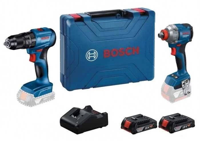 Įrankių rinkinys Bosch 06019N2124 (GDX 18V-285 + GSB 185-LI); 18 V; 2x2,0 Ah akum.