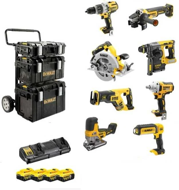 Įrankių rinkinys DeWalt DCK856P4 (DCD996+DCF894+DCH273+DCG405+DCS367+DCS335+DCS570+DCL050); 18 V; 4x5,0 Ah akum.