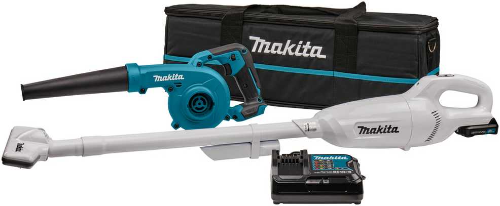 MAKITA RINKINYS 12V pūstuvas UB100D + DULKIŲ SIurblys CL108FD 1x2,0Ah KREPŠELIS CLX245SAX1