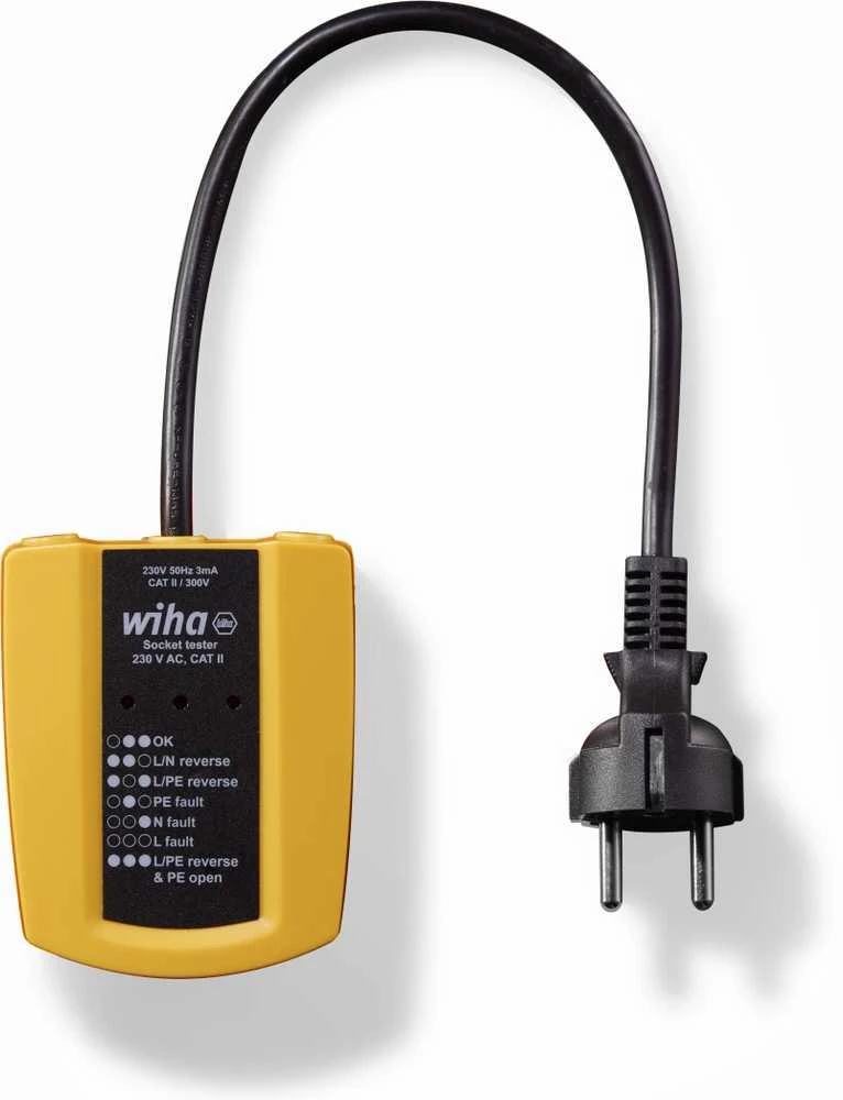 Lizdų testeris 230 V AC WIHA, Elektrikams