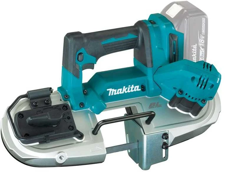 Makita DPB183Z Akumuliatorinis juostinis pjūklas, 66x66 mm,18V, aliuminio, Be akumuliatorių ir kroviklio!