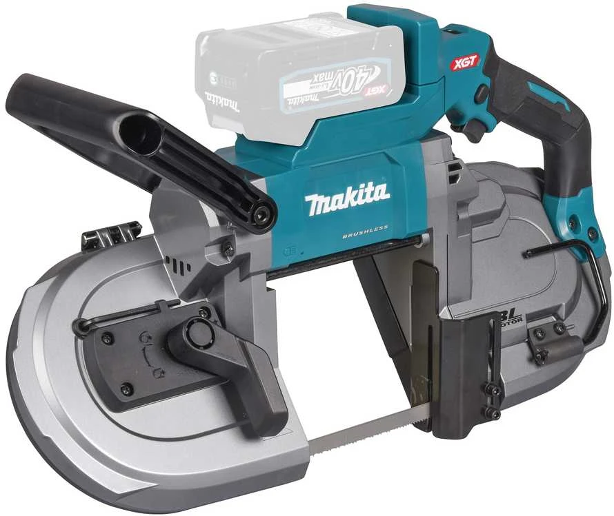 Makita PB002GZ Akumuliatorinis juostinis pjūklas XGT, 127x127 mm, bešepetėlinis variklis, XPT, Be akumuliatorių ir kroviklio!