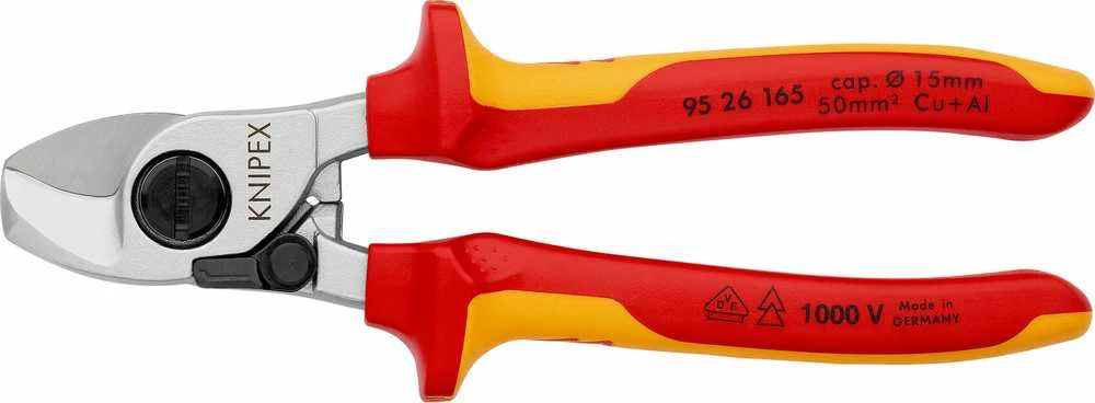 KNIPEX NOŻYCE IZOLOWANE 1000V DO CIĘCIA KABLI I PRZEWODÓW 165mm Fi15mm / 50mm2