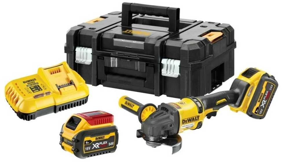 Kampinis šlifuoklis DeWalt DCG418T2-QW; 54 V; 2x6,0 Ah akum.