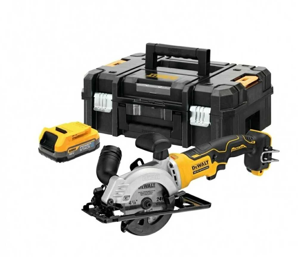 DeWalt diskinis pjūklas DCS571E1T 115 mm 18V Li-lon POWERSTACK 1x1,7Ah XR