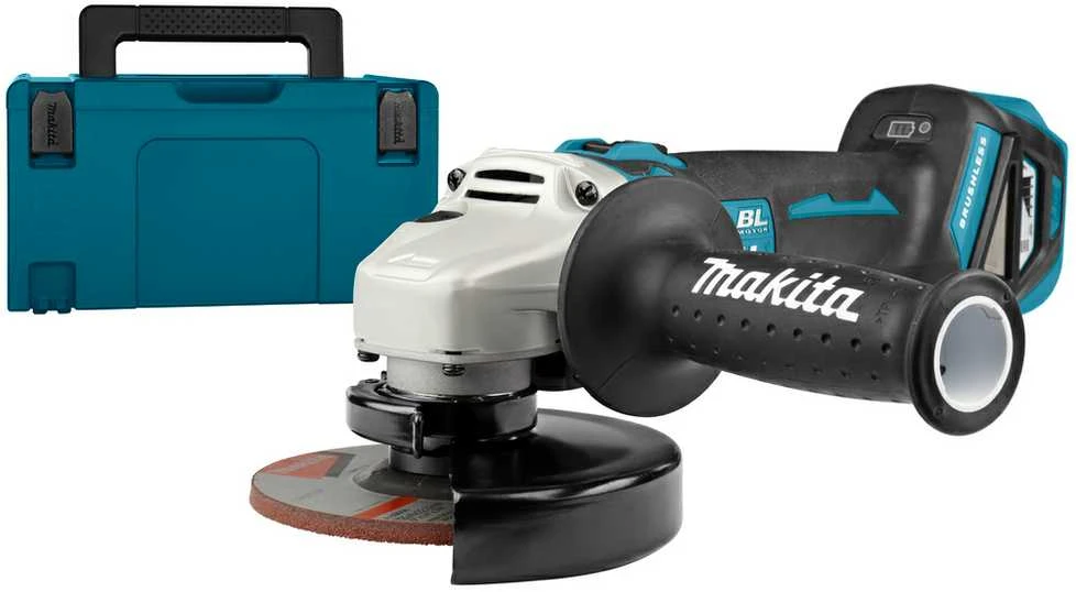 Makita kampinis šlifuoklis DGA513ZJ 18V 125mm be akumuliatoriaus ir kroviklio + lagaminas